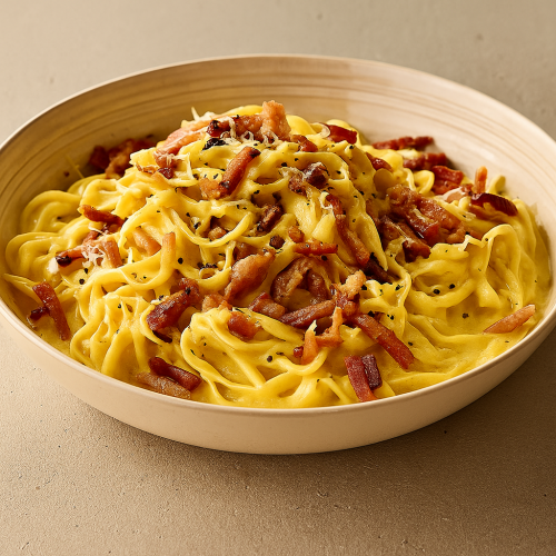 Carbonara of Dreams (Fresh Bucatini & Crispy Pancetta)